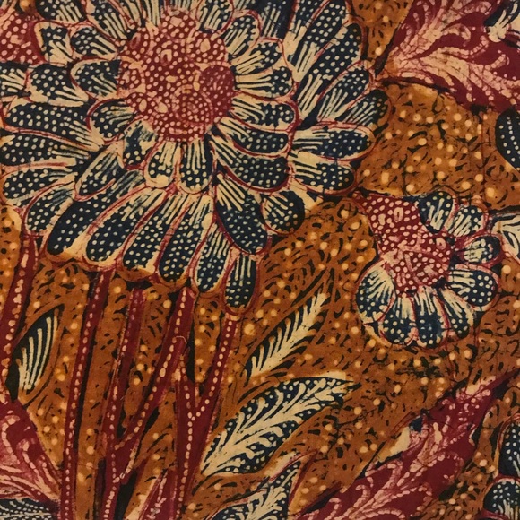 Brand new brown leather ethnic Batik Tote Bag - Picture 2 of 8